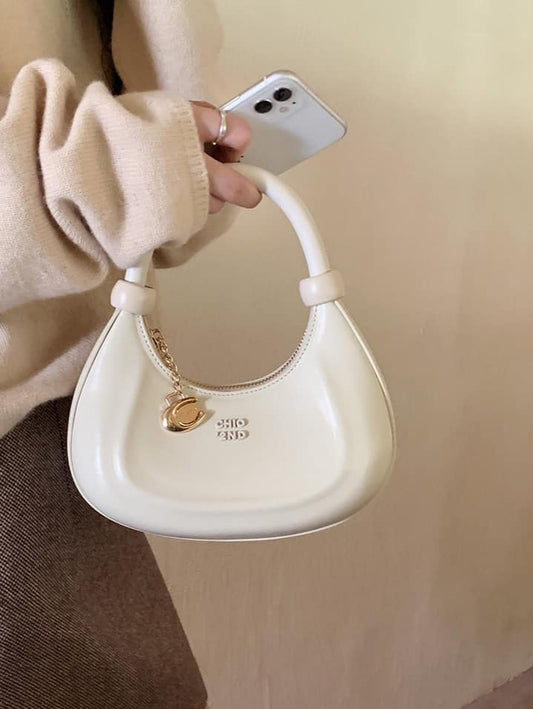 Lunar White Halfmoon Bag