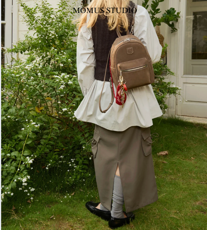 Beersister Suede Pebbled Leather Backpack