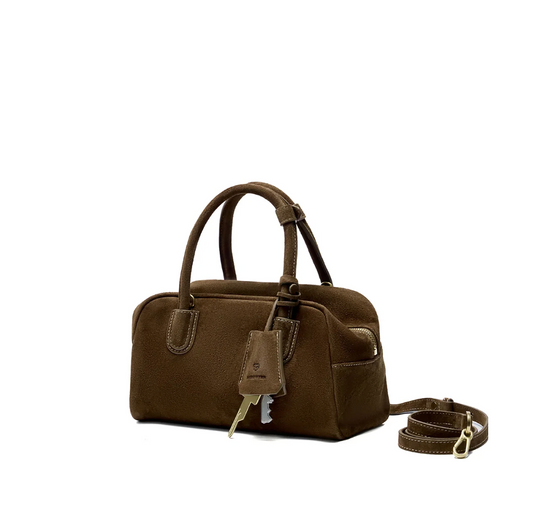 Beersister Soft Lambskin Suede Boston Bag
