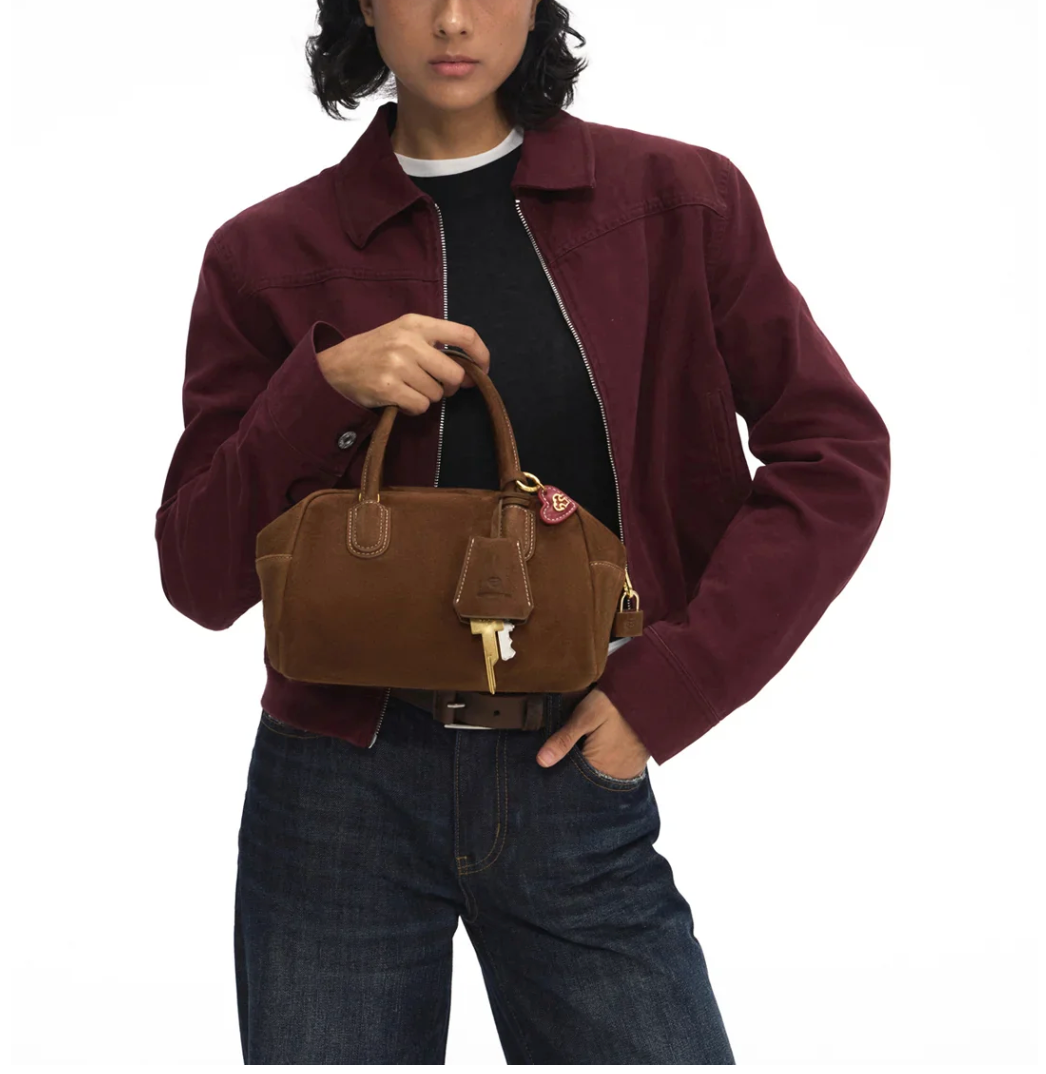Beersister Soft Lambskin Suede Boston Bag