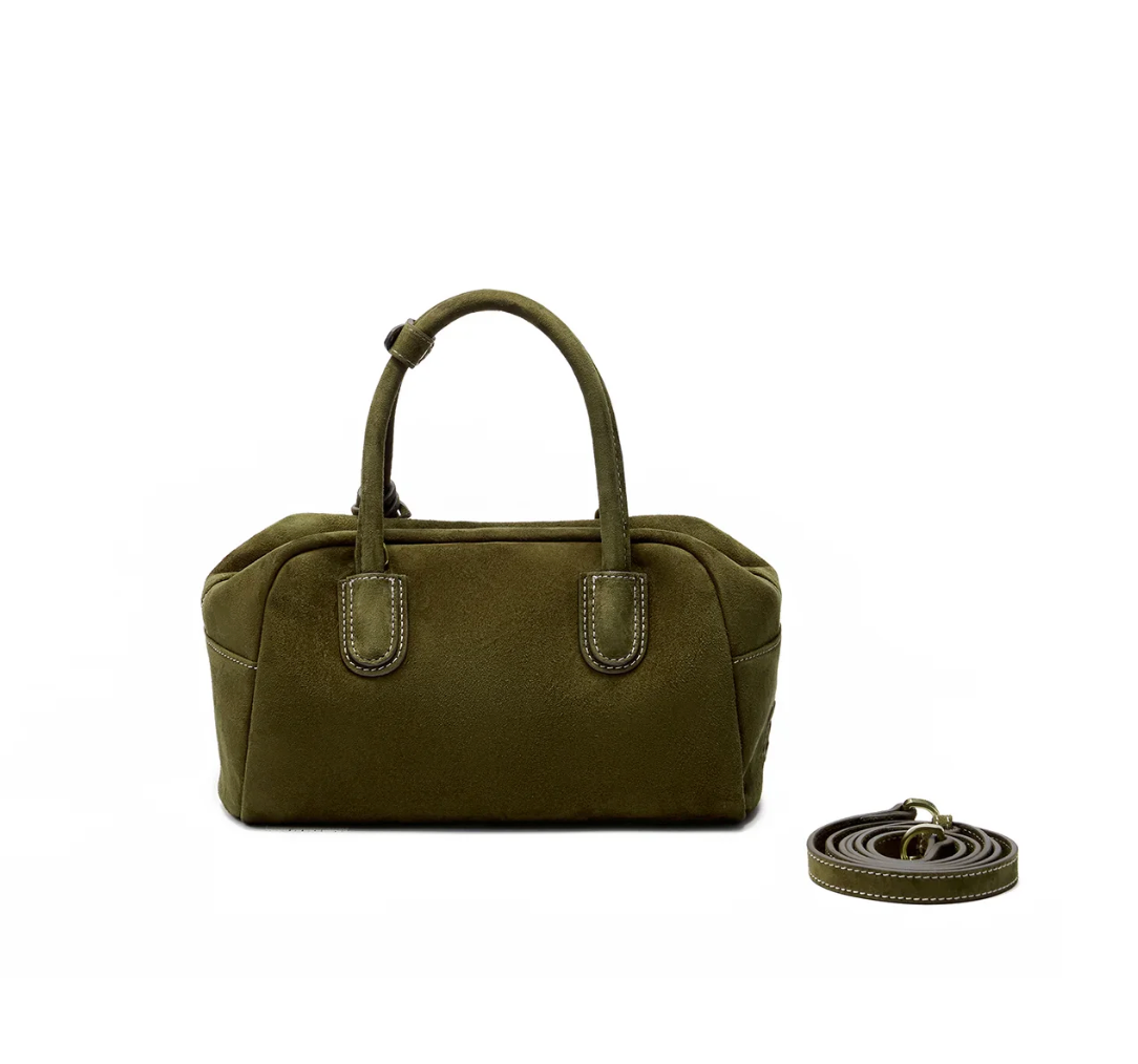 Beersister Soft Lambskin Suede Boston Bag