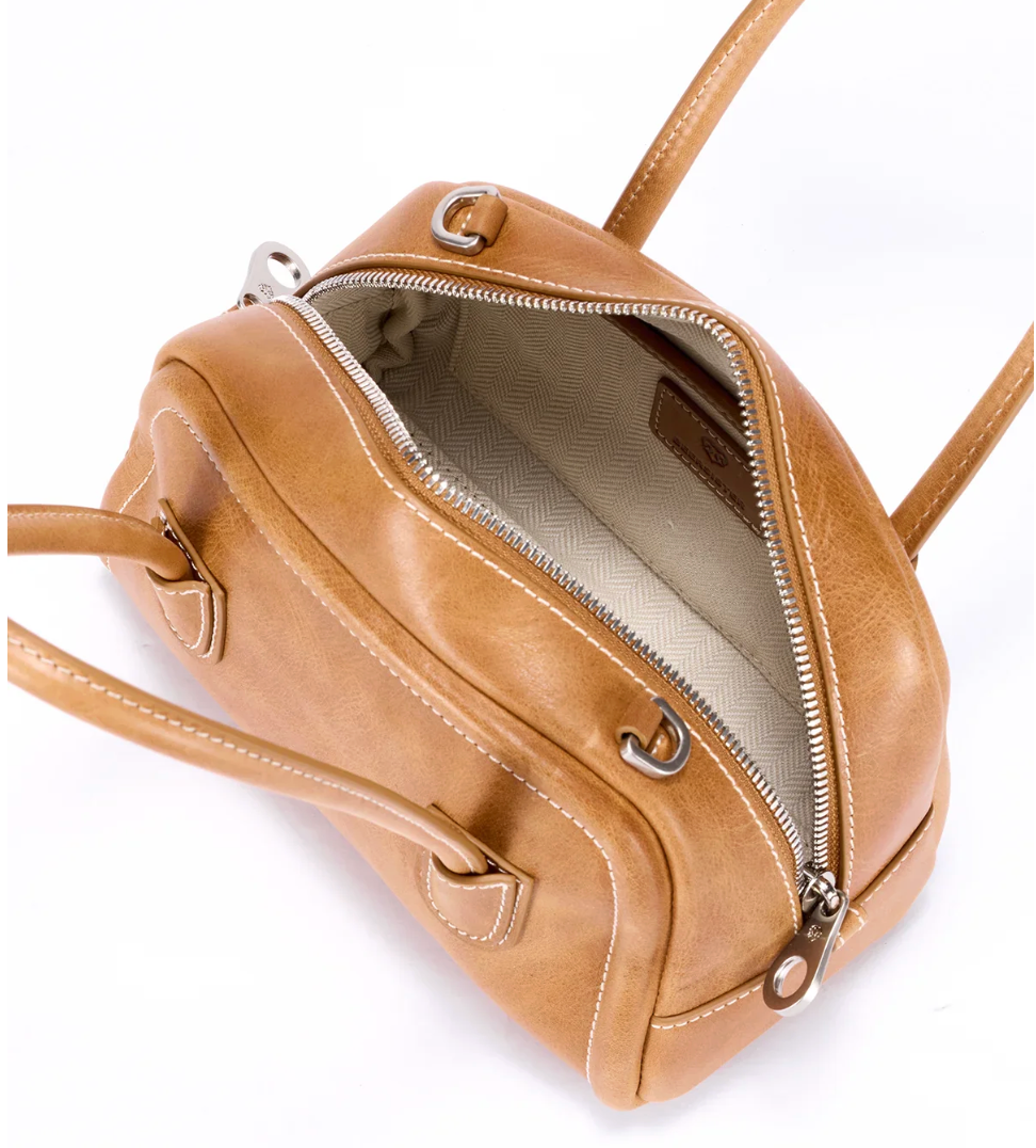 Beersister Waxed Cowhide Mini Boston Bag