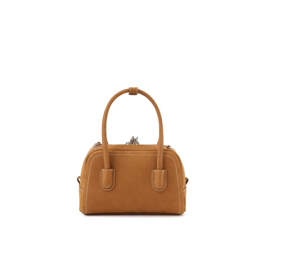 Beersister Suede-finished Cowhide Mini Boston Bag