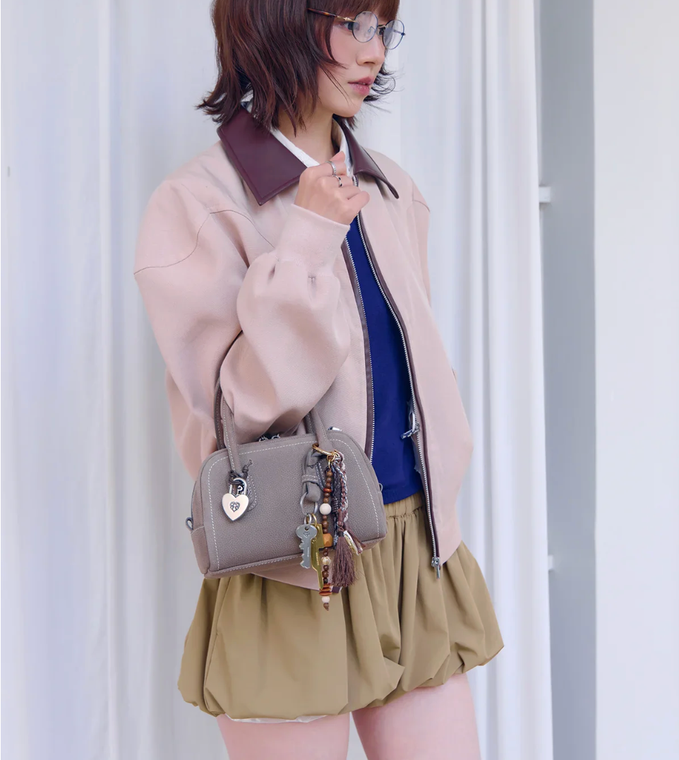 Beersister Suede-finished Cowhide Mini Boston Bag