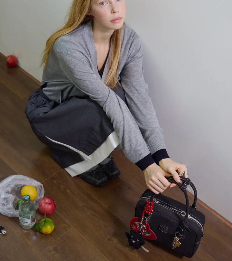 Beersister Tofu Suede Bag in Black