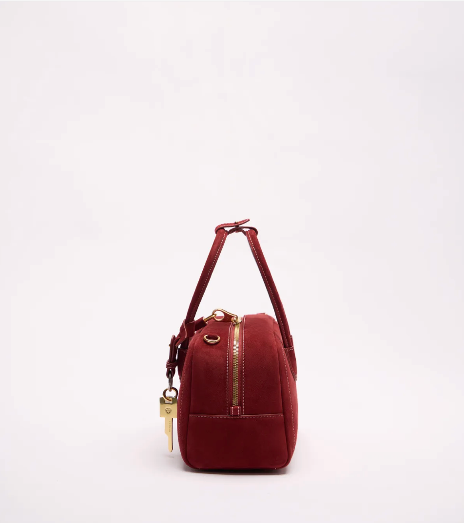 Beersister Cashmere Suede Boston Bag Small