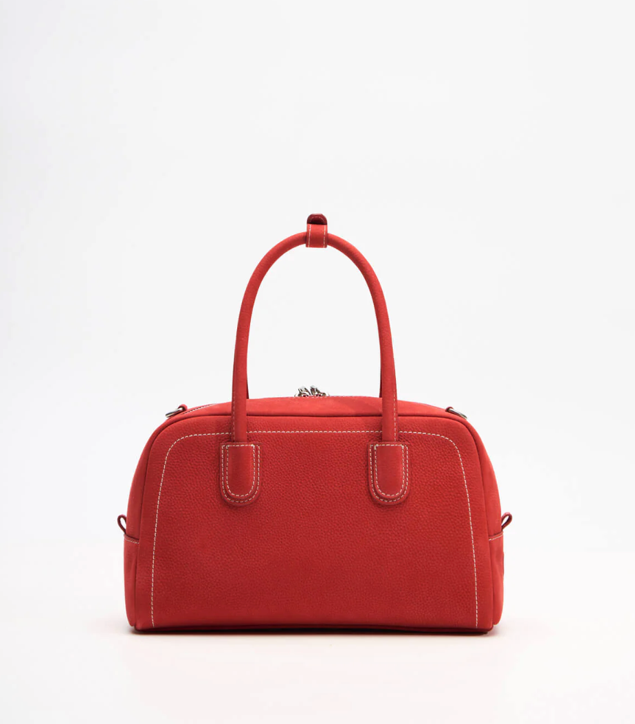 Beersister Small Boston Leather Bag Red