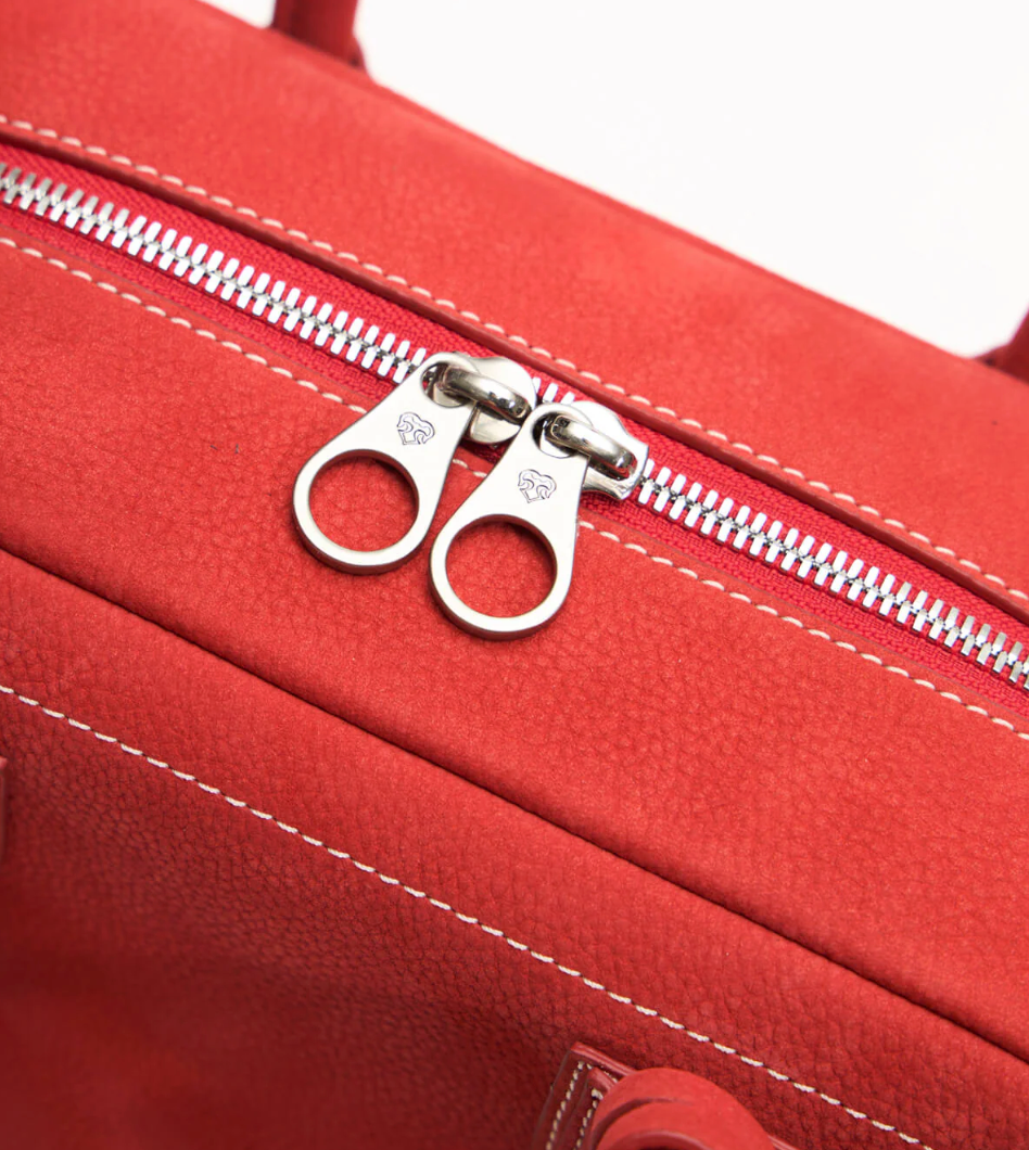 Beersister Small Boston Leather Bag Red