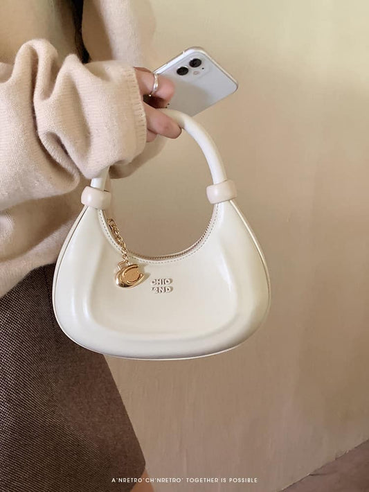 Lunar White Halfmoon Bag