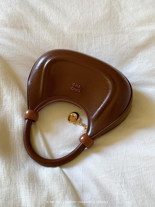 Lunar Brown Halfmoon Bag