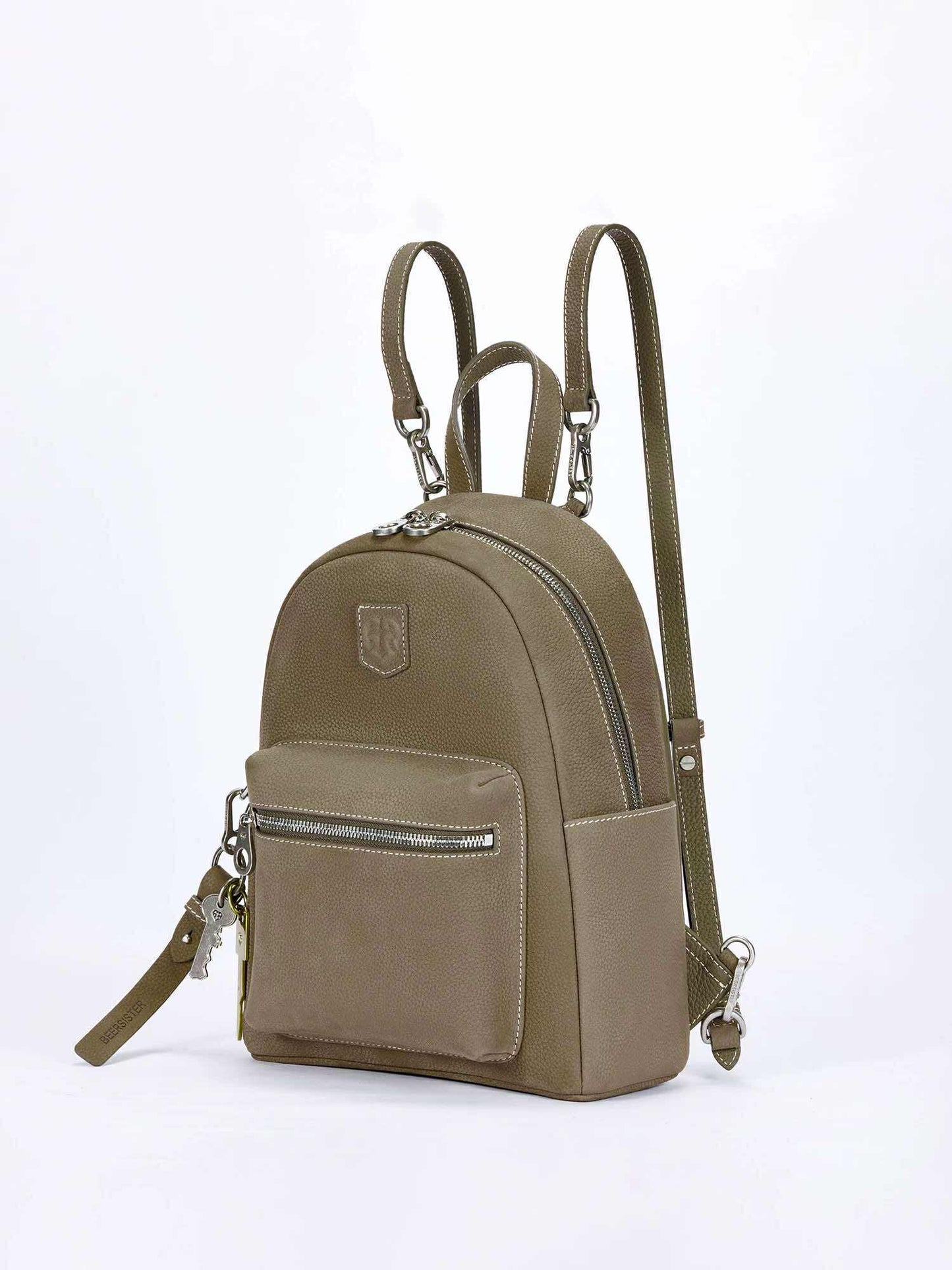 Beersister Suede Pebbled Leather Backpack