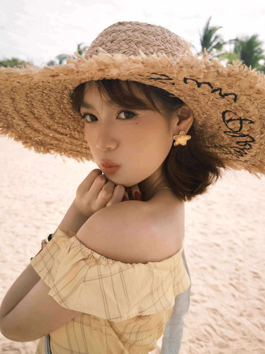 Statement wide-brim straw hat