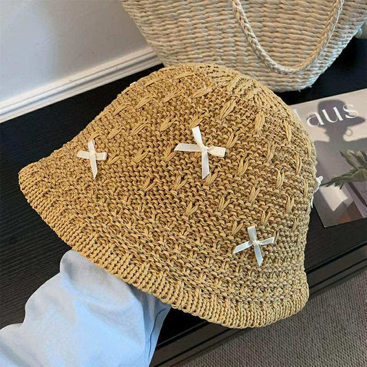 Small Bow Straw Hat