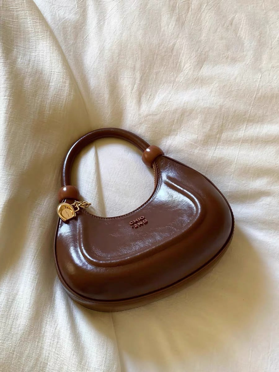 Lunar Brown Halfmoon Bag