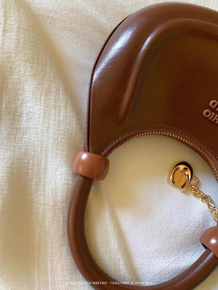 Lunar Brown Halfmoon Bag