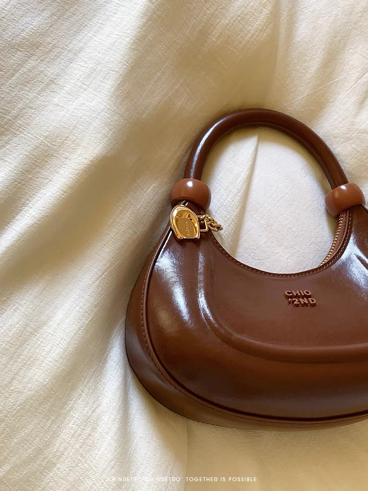 Lunar Brown Halfmoon Bag