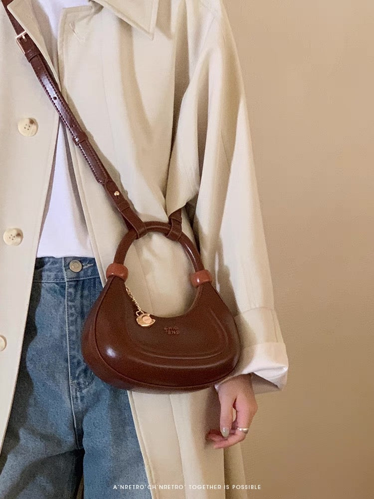 Lunar Brown Halfmoon Bag