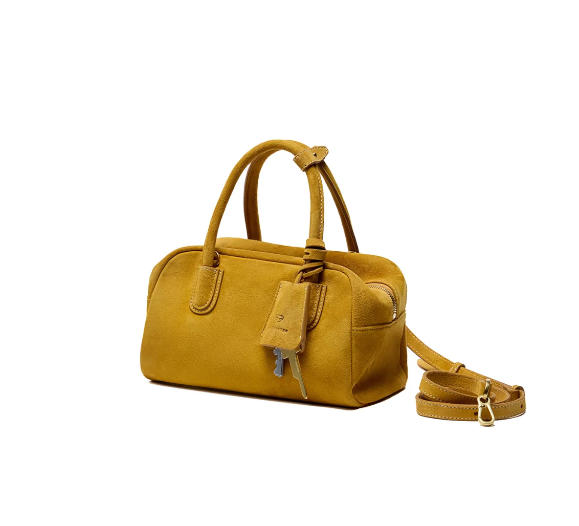 Beersister Soft Lambskin Suede Boston Bag