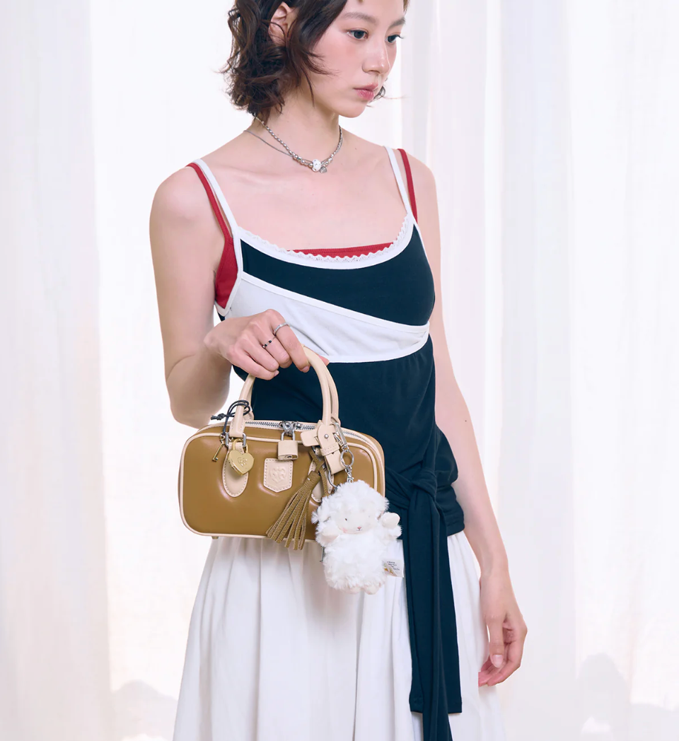 Beersister Two-Tone Sheepskin East-West Bag