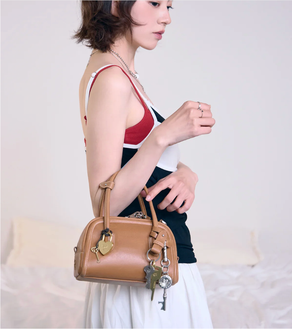 Beersister Waxed Cowhide Mini Boston Bag