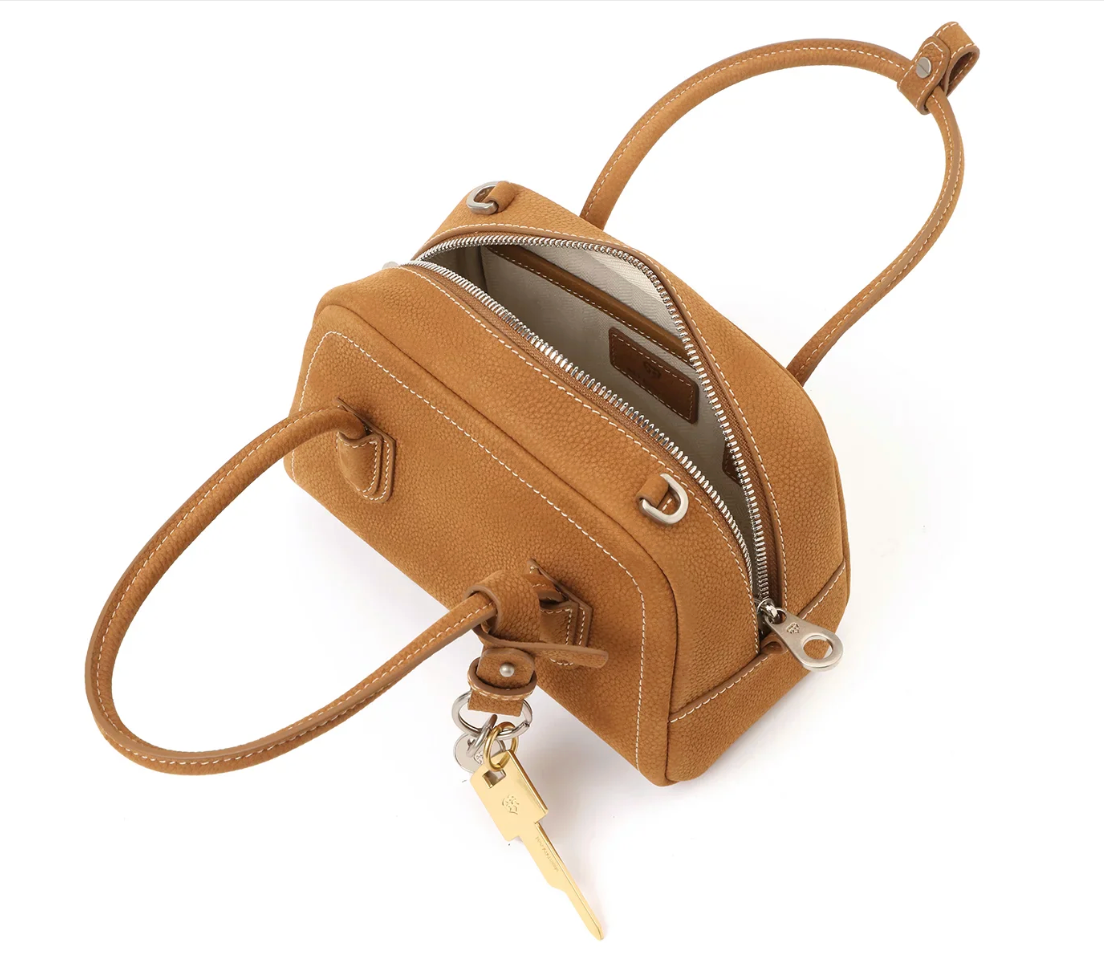 Beersister Suede-finished Cowhide Mini Boston Bag