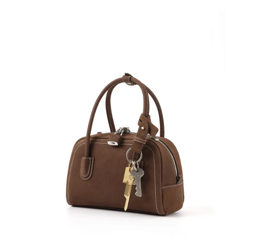 Beersister Suede-finished Cowhide Mini Boston Bag