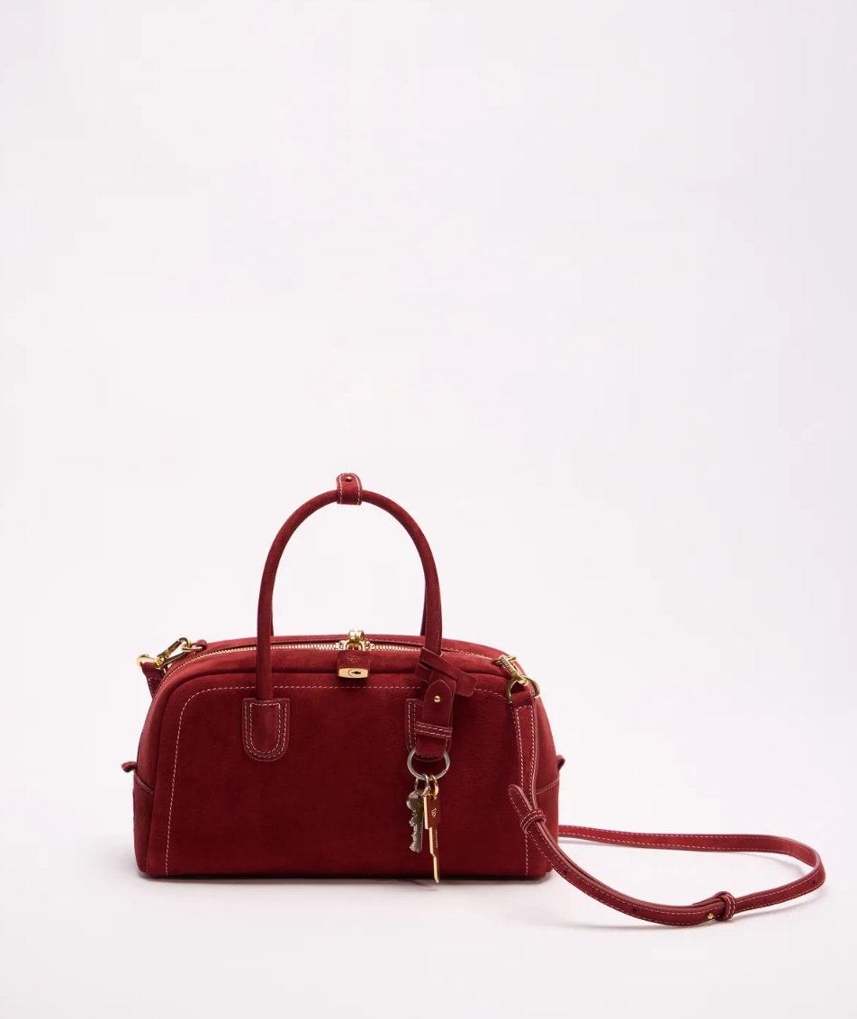 Beersister Cashmere Suede Boston Bag Small