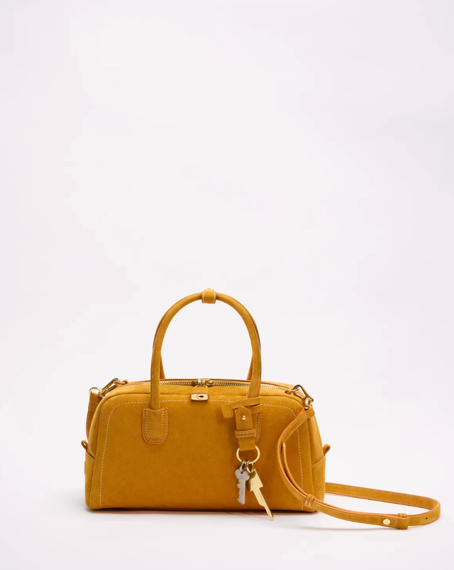 Beersister Cashmere Suede Boston Bag Small