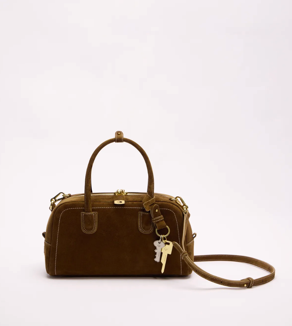 Beersister Cashmere Suede Boston Bag Small