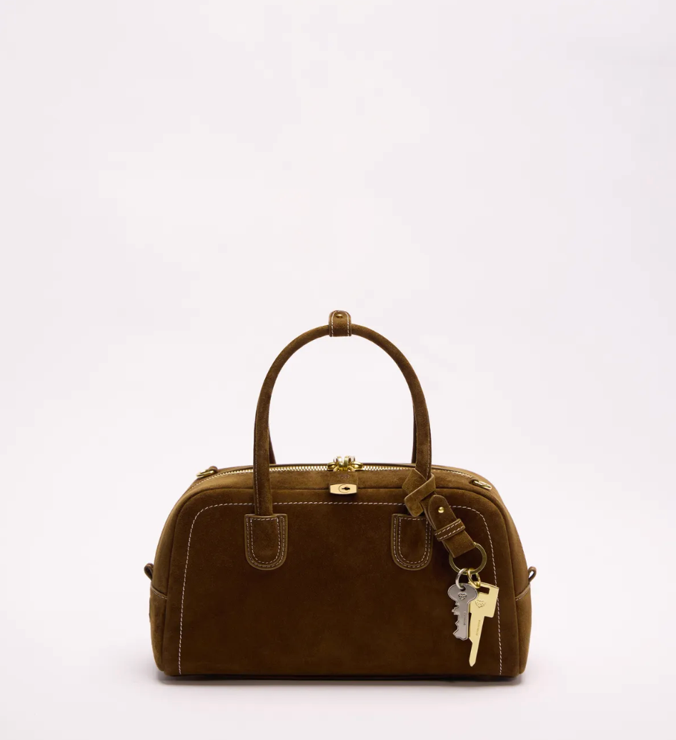 Beersister Cashmere Suede Boston Bag Small