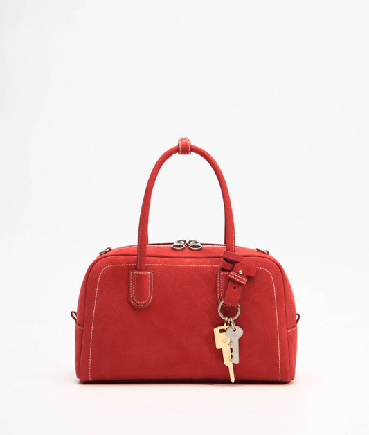 Beersister Small Boston Leather Bag Red