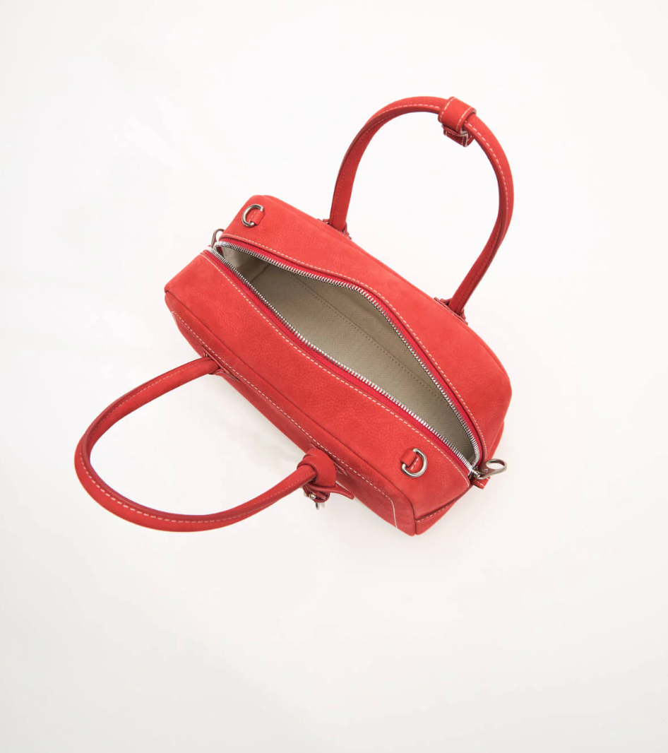 Beersister Small Boston Leather Bag Red