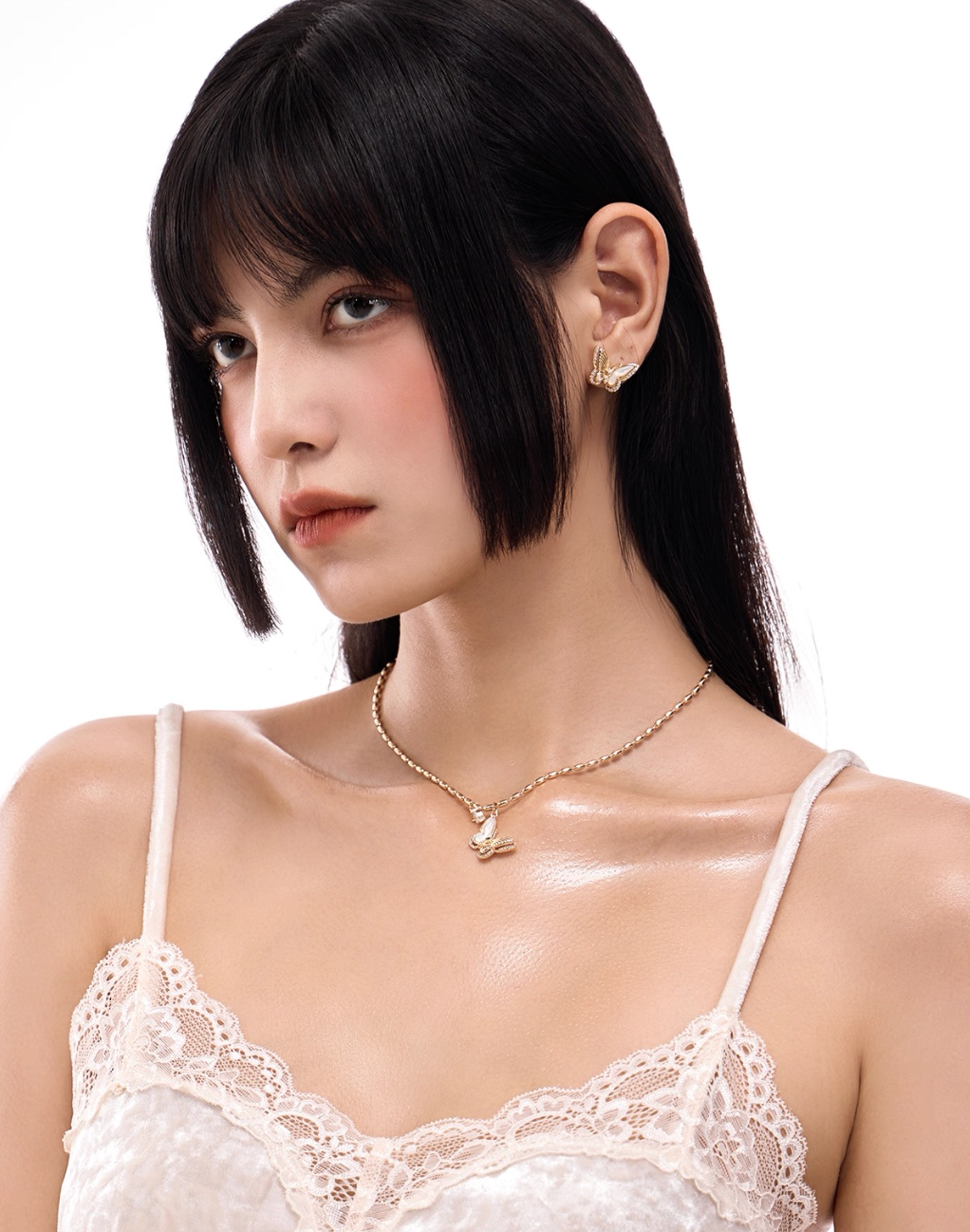 Aurora Butterfly Pearl Necklace