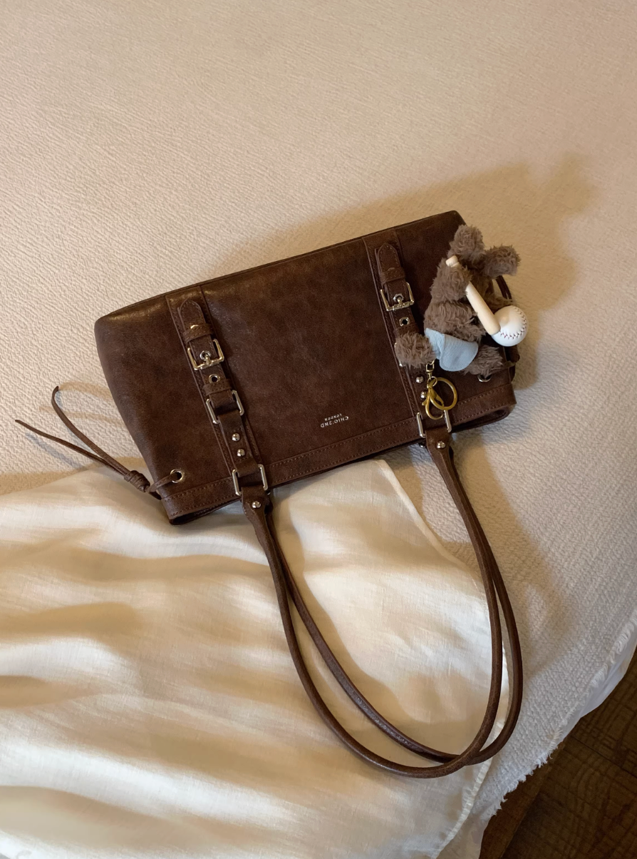 Buckled Detail Shoulder Bag